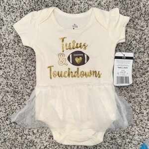 Baby Starters Cream and Gold Onesie with Tulle Skirt